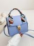 Twilly Scarf Decor Flap Square Bag Fashion Blue