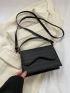 Mini Crocodile Embossed Flap Square Bag Elegant Black