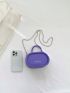 Mini Letter Graphic Chain Satchel Bag Fashion Purple