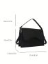 Mini Crocodile Embossed Flap Square Bag Elegant Black