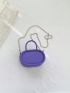 Mini Letter Graphic Chain Satchel Bag Fashion Purple