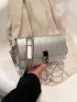 Metallic Flap Square Bag Funky Silver