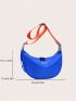 Letter Graphic Hobo Bag Fashion Blue