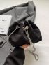 Mini Faux Pearl Decor Bucket Bag Fashion Black