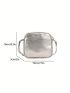 Mini Metallic Square Bag Funky Silver With Zipper