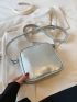 Mini Metallic Square Bag Funky Silver With Zipper