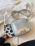 Mini Metallic Square Bag Funky Silver With Zipper