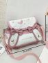 Bow Decor Cartoon Design Crossbody Bag Cute Pink