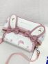 Bow Decor Cartoon Design Crossbody Bag Cute Pink