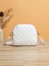 Mini Quilted Detail Dome Bag Fashion White