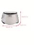 Metallic Letter Graphic Zip Front Saddle Bag Funky Silver