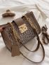 Letter Graphic Chain Shoulder Bag Fashion Contrast Binding