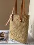 Minimalist Straw Bag Vacation Khaki For Summer