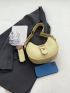 Buckle Decor Chain Pu Hobo Bag Yellow