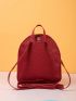 Minimalist Pocket Front Classic Backpack Fashion Red