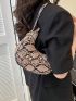 Snakeskin Print Hobo Bag Fashion With Zipper