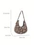 Snakeskin Print Hobo Bag Fashion With Zipper