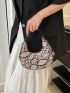 Snakeskin Print Hobo Bag Fashion With Zipper