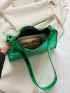 Metallic Crocodile Embossed Baguette Bag Funky Green