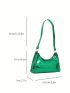 Metallic Crocodile Embossed Baguette Bag Funky Green