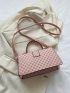 Geometric Pattern Flap Square Bag Pink Fashionable For Daily