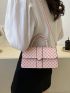 Geometric Pattern Flap Square Bag Pink Fashionable For Daily