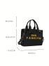 Mini Letter Graphic Square Bag Black Fashionable For Daily