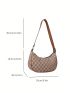 Small Geometric Pattern Hobo Bag Contrast Binding