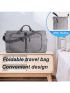 Travel Duffle Bag for Men, 65L Foldable Travel Duffel Bag with Shoes Compartment Overnight Bag for Men Women Waterproof & Tear Resistant (Gray)