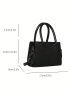 Mini Crocodile Embossed Square Bag Solid Black Minimalist