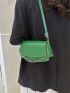 Small Flap Novelty Bag Letter Embossed Green