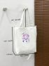 Small Cartoon Graphic Shopper Bag Preppy