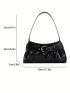 Medium Shoulder Bag Ruched Detail Buckle Decor