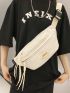 Medium Fanny Pack Letter Patch Decor Zip Front