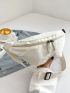 Minimalist Fanny Pack Large Capacity White Zipper