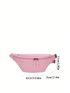 Minimalist Fanny Pack Large Capacity Zipper Pink