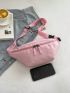 Minimalist Fanny Pack Large Capacity Zipper Pink