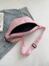 Minimalist Fanny Pack Large Capacity Zipper Pink