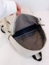 Minimalist Functional Backpack Medium Zipper Beige Preppy