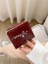 Letter Graphic Small Wallet Snap Button Red