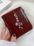 Letter Graphic Small Wallet Snap Button Red