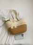 Two Tone Bow Decor Straw Bag Vacation