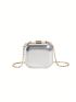 Mini Minimalist Box Bag Metallic Funky Chain Strap