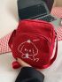 Mini Cartoon Graphic Square Bag Zipper Red Cute