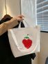 Strawberry Graphic Shopper Bag Large Capacity Preppy