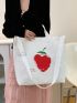 Strawberry Graphic Shopper Bag Large Capacity Preppy