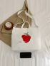 Strawberry Graphic Shopper Bag Large Capacity Preppy