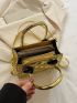 Mini Metallic Quilted Square Bag Double Handle Funky