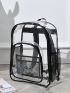 Clear Classic Backpack Contrast Binding Large Capacity