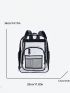 Clear Classic Backpack Contrast Binding Large Capacity